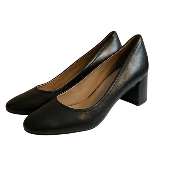 Naturalizer 27 Edit Women's 7M Rebecca Pump Heels Black Leather Support Comfort - Picture 1 of 12